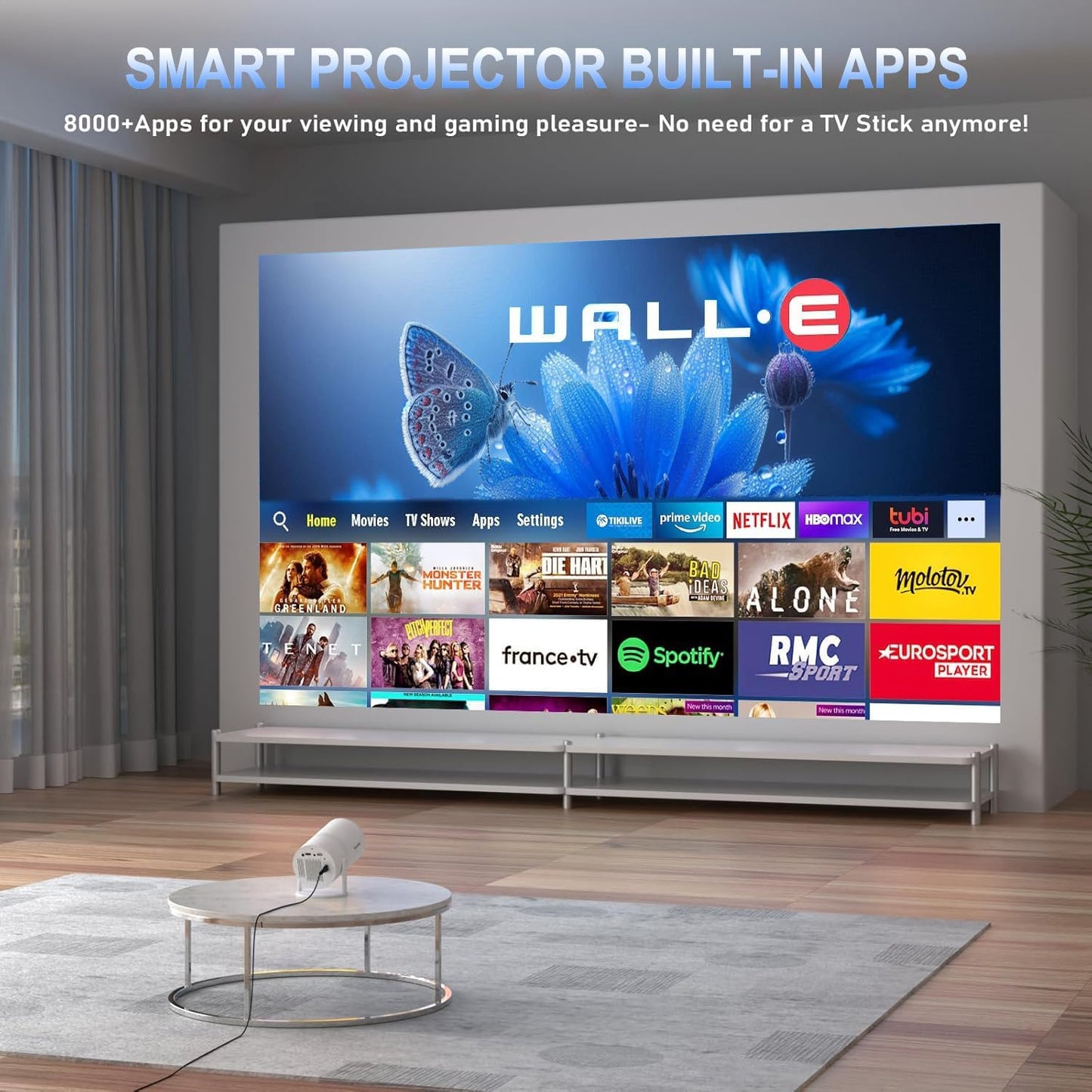 Mini proyector redondo 4K HD